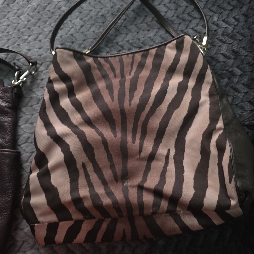 Coach Phoebe Madison Brown Zebra Print Shoulder Bag